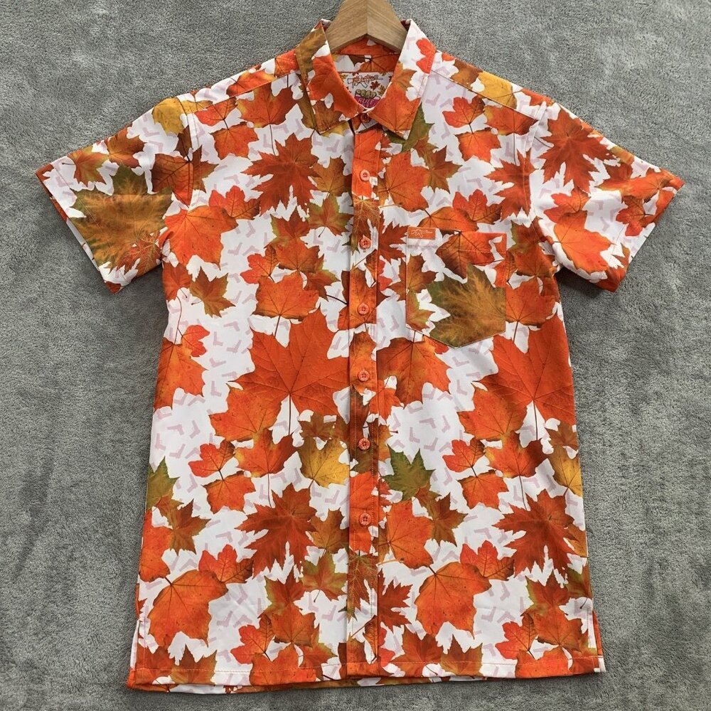 Retro Rifle Shirt Mens XS Rule #1 Fight Club Maple Leaves Brad Pitt Tyler Durden